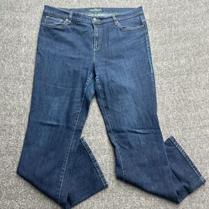 LRL Lauren Jeans Co Womens 14 Blue Classic Straight Stretch Denim